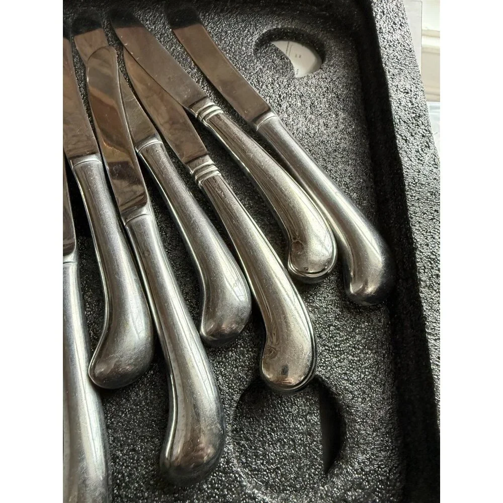 12 Piece Stainless Steel Dinner Knives Pistol Grip Handle Korea